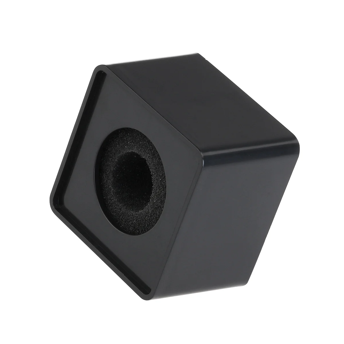 محطة ميكروفون مربعة سوداء محمولة بشعار متين من بلاستيك ABS للمقابلة مع ميكروفون علم قابل للتعديل من القطن بشعار كبير #6