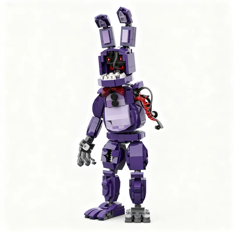 464 Piezas MOC Serie de Juegos Five Nights At Freddy's Withered Bonnie con Iluminación, Modelo de Exhibición, Bloques de Construcción para Ensamblar, Decoración DIY, Regalo