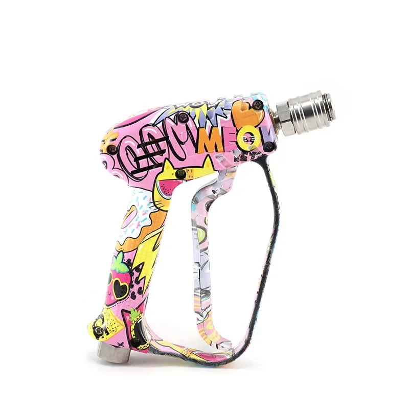 High Pressure Water Gun Household Garden Watering Squirt Guns Car Washing Guns Head Quick Connect Cleaning Gun Graffiti Design