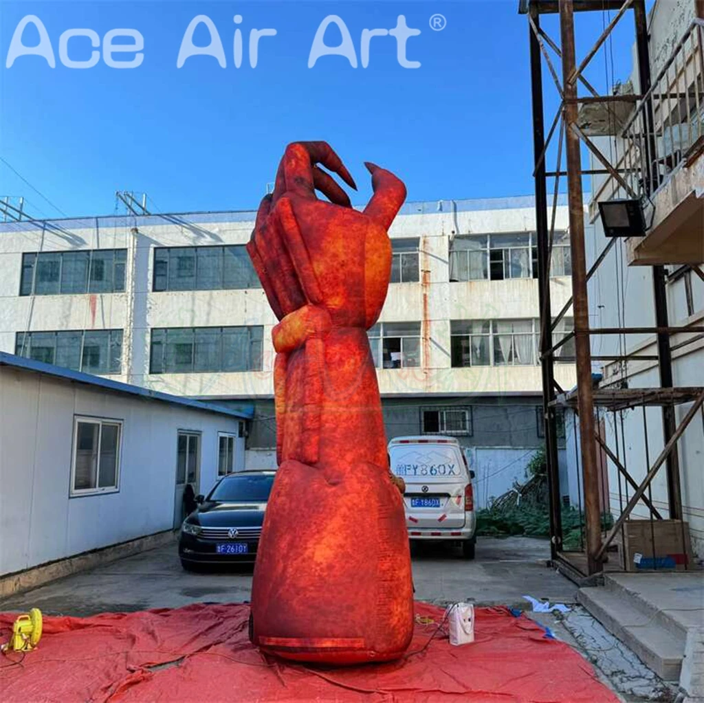 Inflatable Large Devil Hand,inflatable Red Evil Hand Balloon for Halloween Scene Decoration