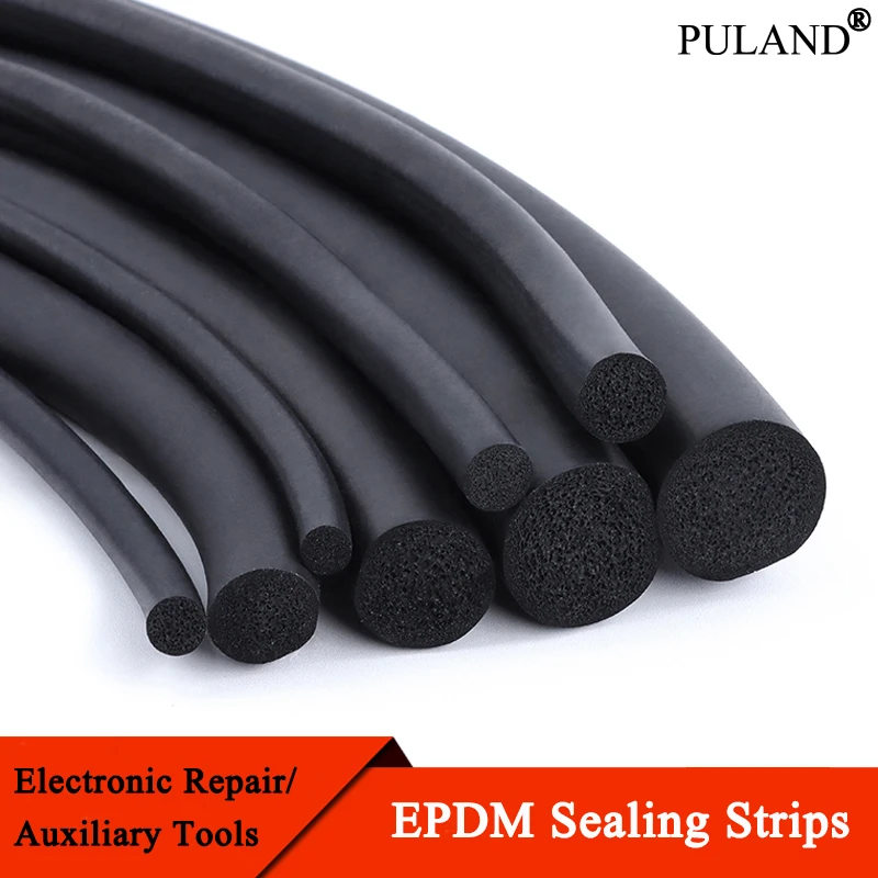 1~5m EPDM Sealling Strip O Type 2/3/4/5/6/7/8/9/10/12/14/16/18/20mm Sound Proofing Dustproof Round Rubber Foamed Seal Strips