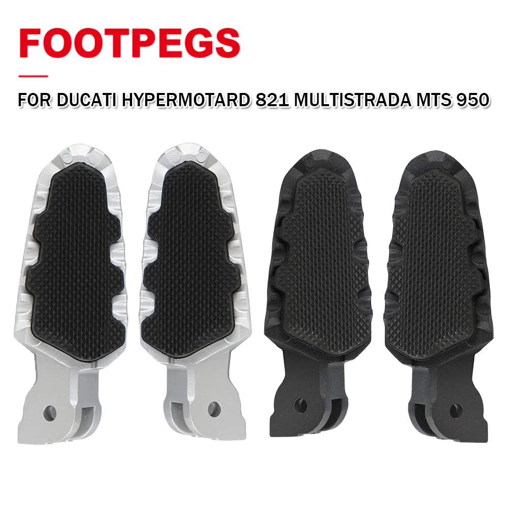 Motorcycle Front Footrest Foot Rests For Ducati Hypermotard 821 Multistrada MTS 950 1260 1200 Footpegs Pedals With Rubber Cover