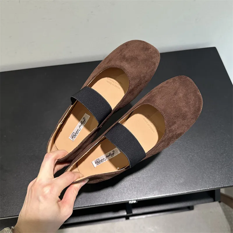 Bailamos New Women Flats Soft Mary Jane Shoes Soft Casual Outdoor Dress Flat Ballet Shoes Round Toe Shallow Slip On Flats Mujer