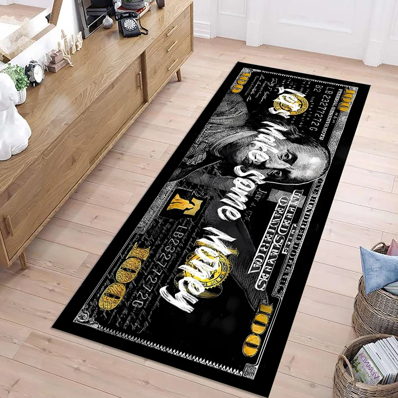 

Colorful Creative Dollar Money Print Carpet Mat Rug Large Area Bedroom Entryway Non-Slip Stain Resistant Home Decoration