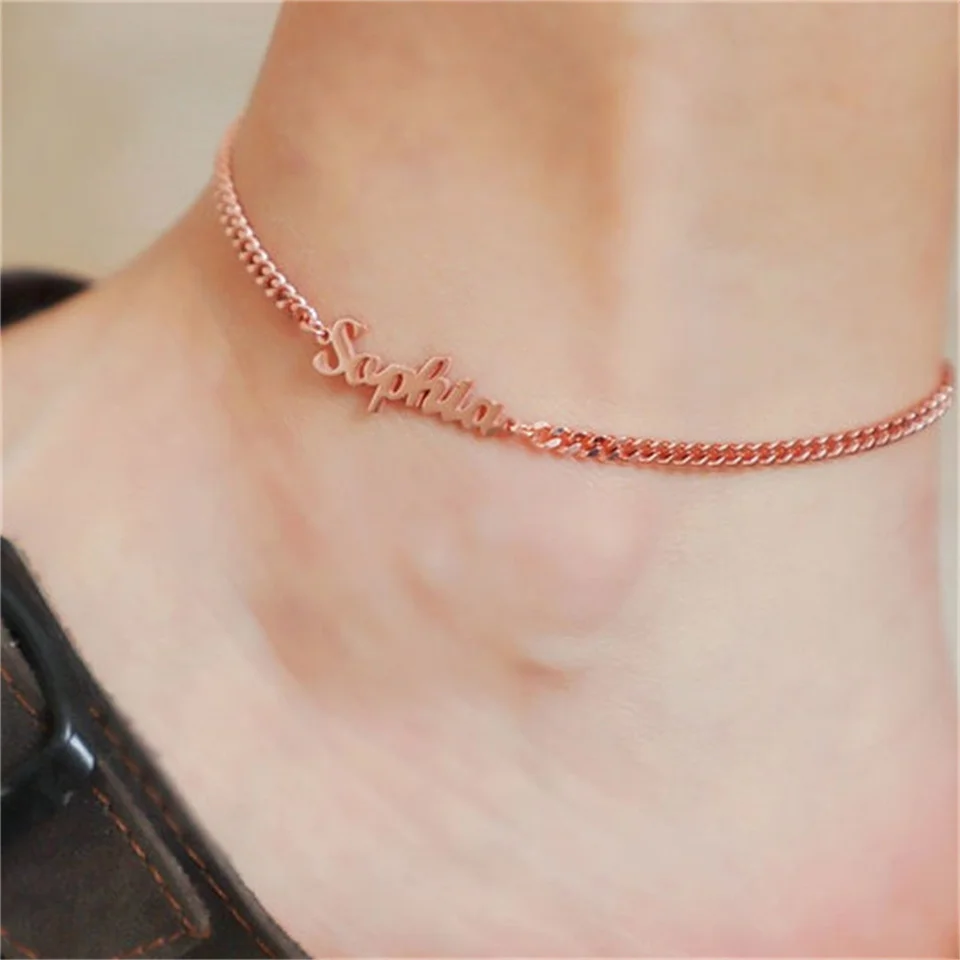 Customized Name Women's Feet Chain Cuban Chain Fashionable Charm Feet Jewelry 2024 Stainless Steel Jewelry Christmas Gift