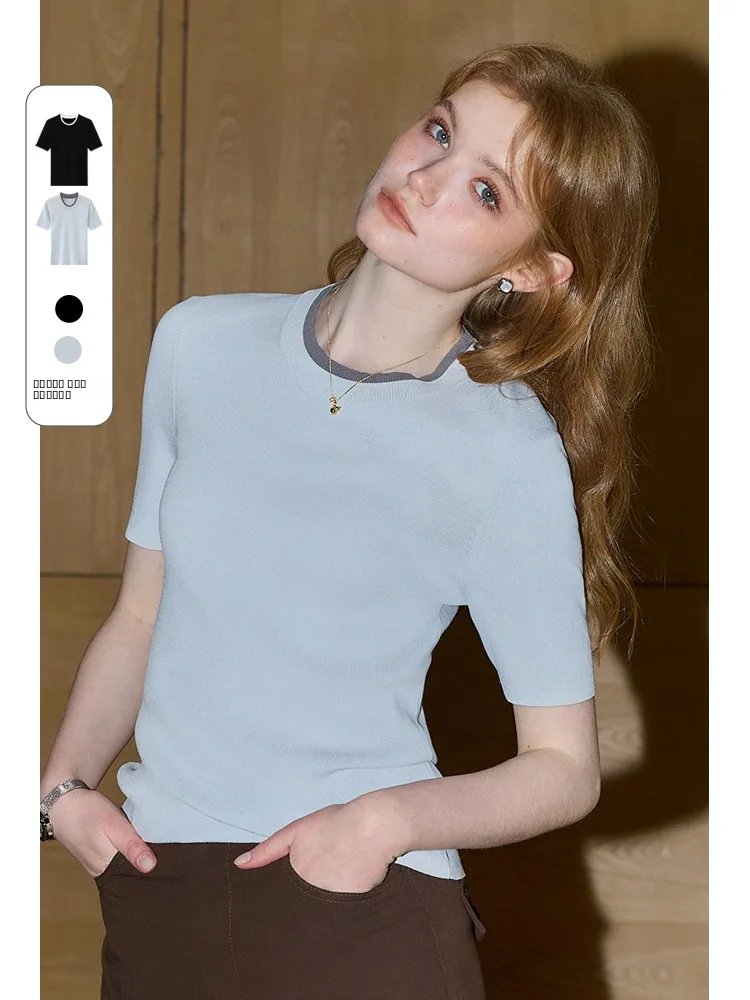 

Женский вязаный свитер KUHNMARVIN Commuter Sle ort Sve, облегающий, с цветовыми блоками, дышащий, комфортный