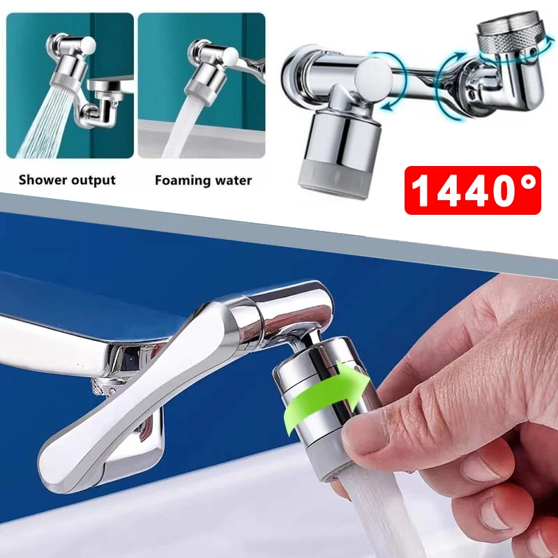 1080° Universal Rotation Faucet Extender Kitchen Robot Arm Extension Faucets Mixer Aerator Head Bubbler Water Tap Nozzle