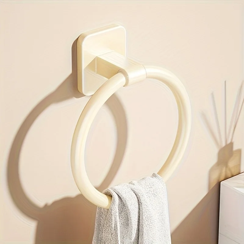 Towel rack, bathroom wall, space aluminum, black towel ring, hand towel rack, towel hook, suitable for bathroom, kitchen (black)