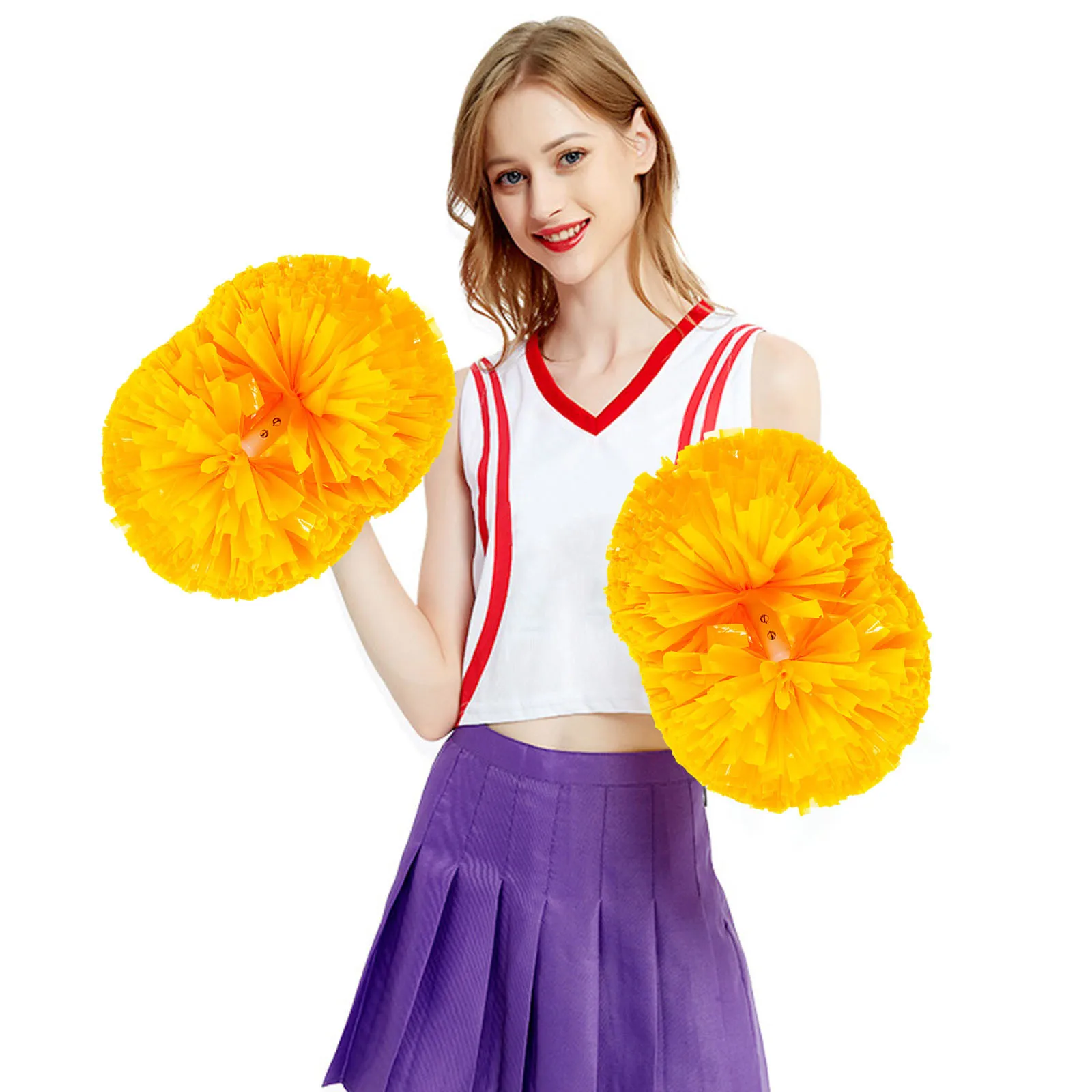 

Cheerleading Handheld Colorful Flowers Sports Activities Performance Cheering Supplies Round Party Decorations for Women Rose