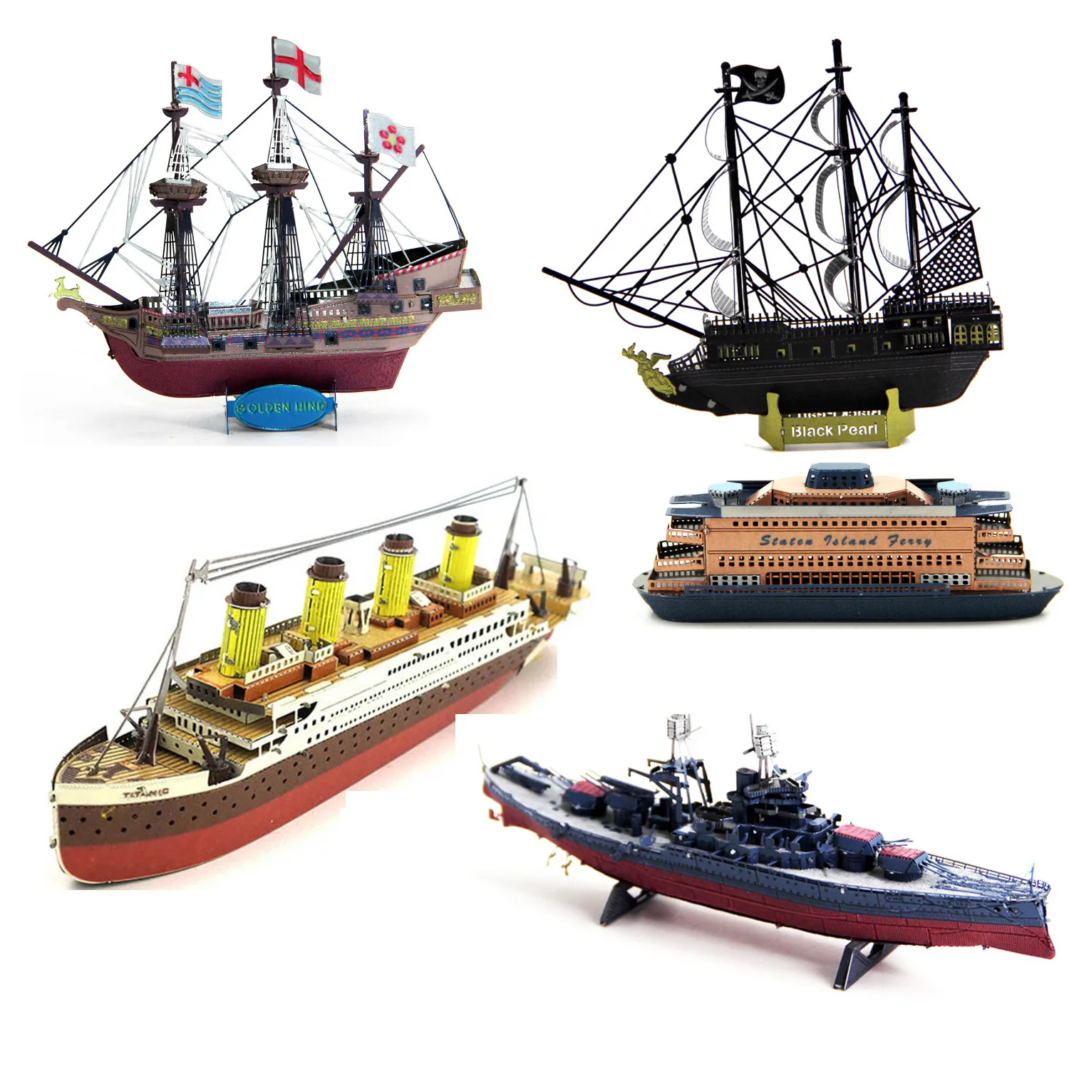 

3D Metal Model Kits The Black Colored Ship Metal Model DIY Assemble Toy Handmade Decoration For Home Children Birthday Gifts