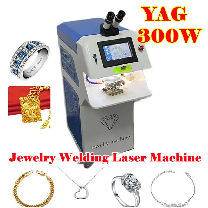 300W YAG Jewelry Spot Welding Laser Soldering Machine Super Power 150J for Gold Silver Chain Ring Pendant Denture with HD CCD