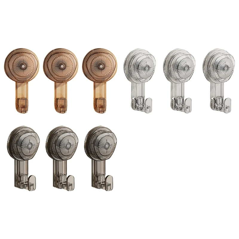 3Pcs Heavy Duty Vacuum Shower Hook Wall Hangers Strong Suction Cup Hook