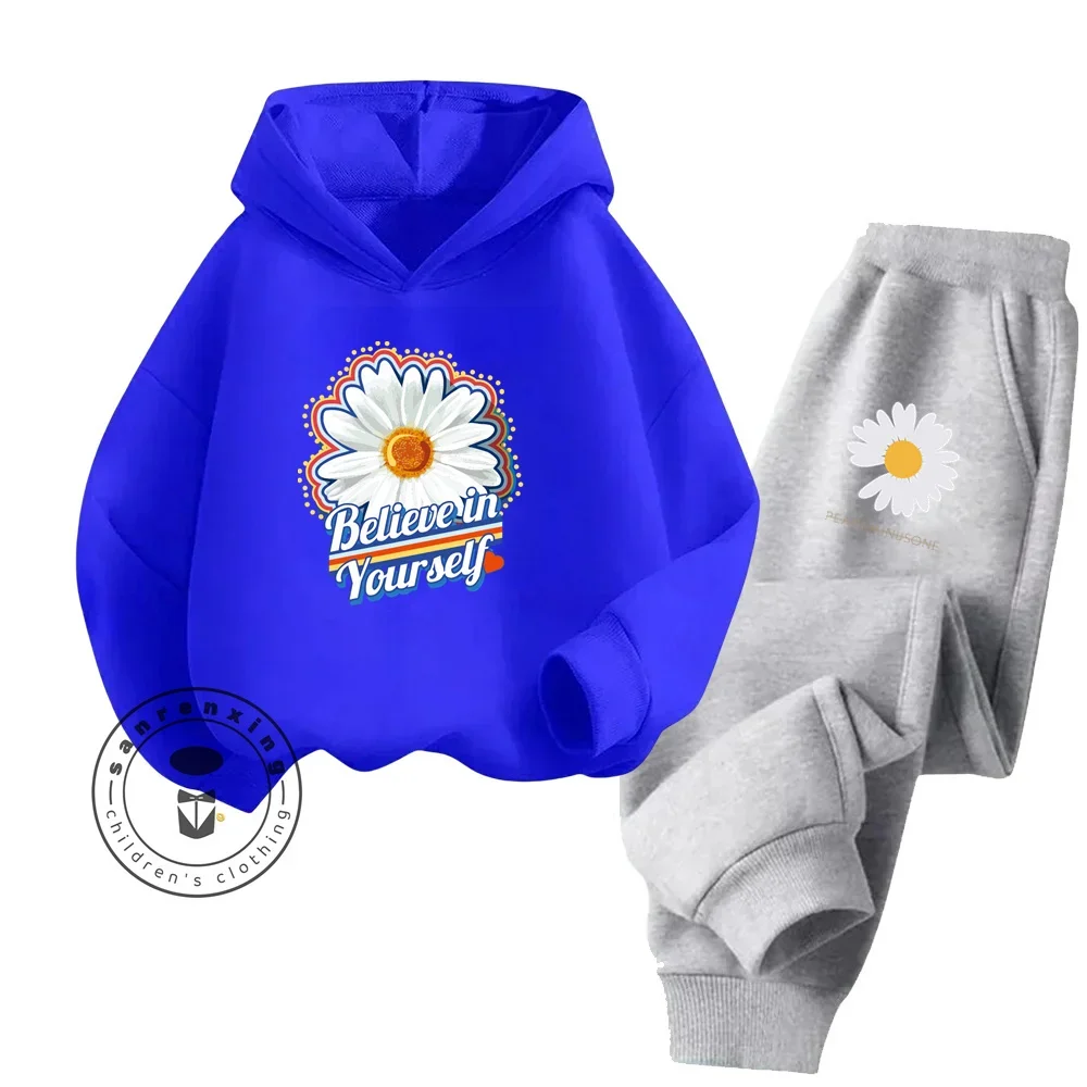 Spring and Autumn PEACEMINUSONE New Cotton Sweatshirt + Pants for Children Boys and Girls Korean Fan Fashion Brand Sports Suit