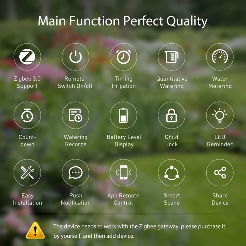 TUYA Smart ZIGBEE temporizador de riego de jardín, aspersor inteligente, sistema de riego por goteo, grabador de flujo de agua incorporado,
