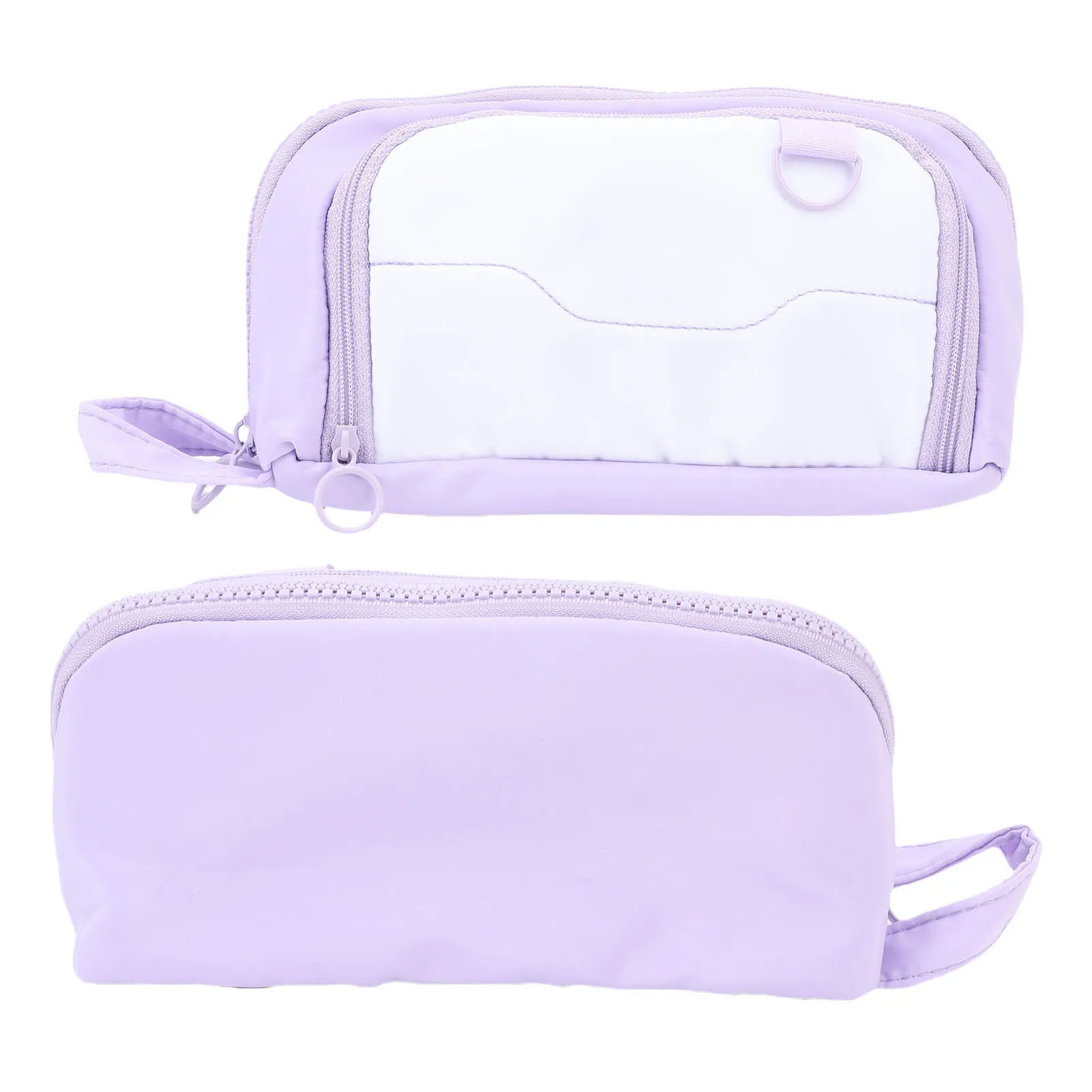 

Сумка для ручек большой емкости, портативный портативный органайзер для хранения в путешествиях с 3 отделениями, фиолетовый