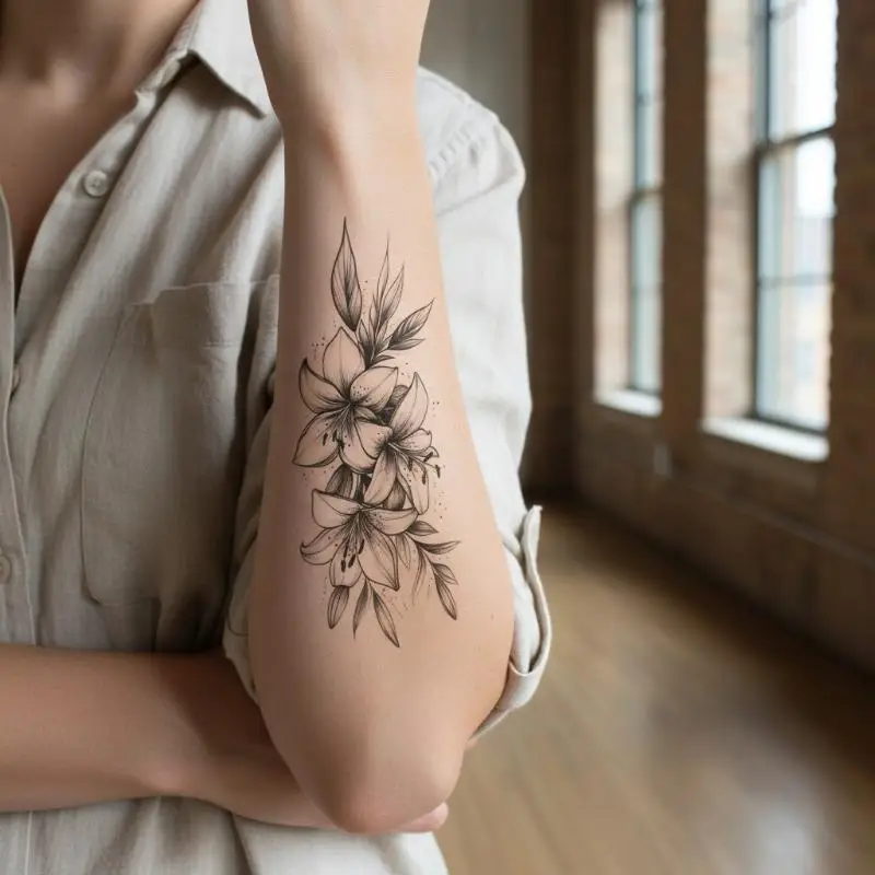 1 Sheet Flower Temporary Tattoo,Lasts To 15 Days Waterproof Semi Permanent Sticker,For Women's Holiday Parties image 3