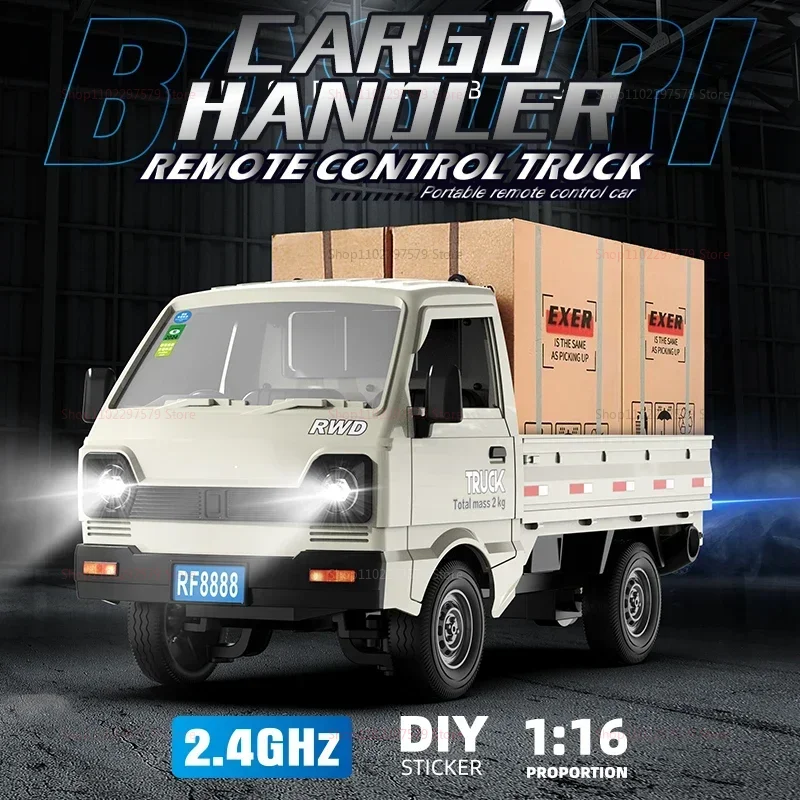 RC Micro-truck Car 2.4G Off Road 1∶16 Drift Cargo Truck Simulation With Spray Light Remote Control Vehicle Toys For Boys Gifts