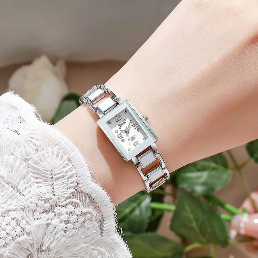 Hot Stainless Steel Quartz Watches Quartz Square Women Wristwatch Simple Folding buckle Strap Watch Women