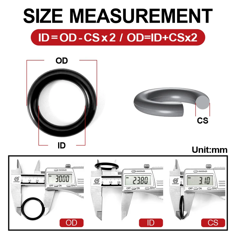 10pcs NBR Sealing Gaskets Thickness CS 1mm OD 3.2~72 Mm Automobile Nitrile Rubber Round Shape Corrosion Resist Washer O Ring
