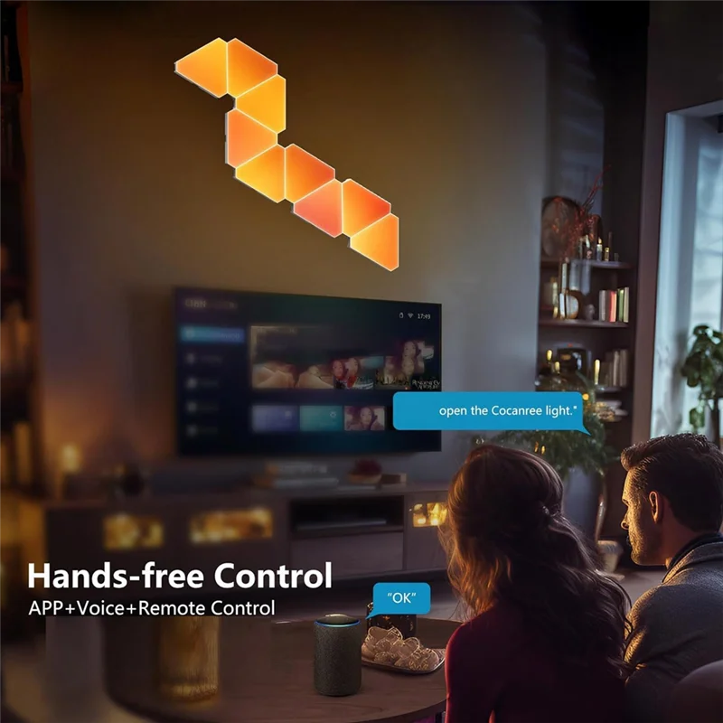 LICE-Smart RGB DIY LED أضواء الغلاف الجوي مثلث الجدار الخفيفة APP الموسيقى مزامنة لعبة غرفة التلفزيون مصباح غرفة النوم