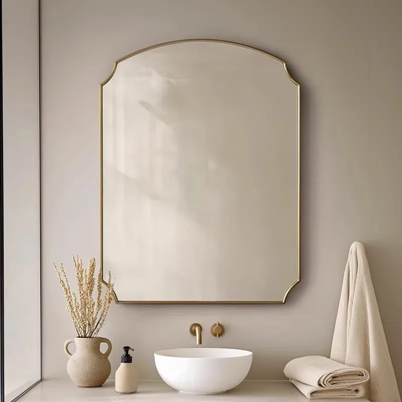 Luxury-Style Hotel Bathroom Decoration Wall-Mounted Vanity Mirror Girls' Dormitory Minimalist Framework High-Definition Mirror
