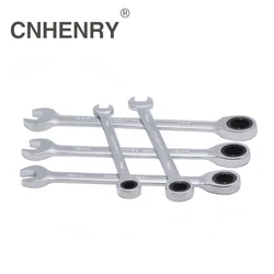 5pcs 8,10,12,13,14 Key Ratchet Set Wrenches Professional Ring Reversible Wrench universal head Car Auto Repair Hand Tool Spanner