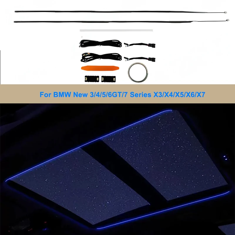 ‌11 Colors LED Sunroof Ambient Light，BMW G20 G30 G05 3/5 Series X3 X4 X5 X6 X7 Panoramic Skylight Decorative Lamps Strips