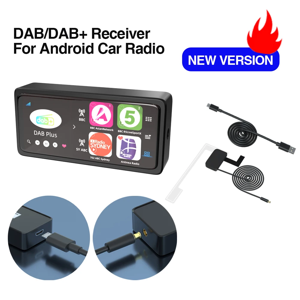 Grandnavi Auto DAB+ Digital Radio Box DAB+ Empfänger Antenne Antenne USB Schnittstelle tragbar für Android Autoradio Stereo
