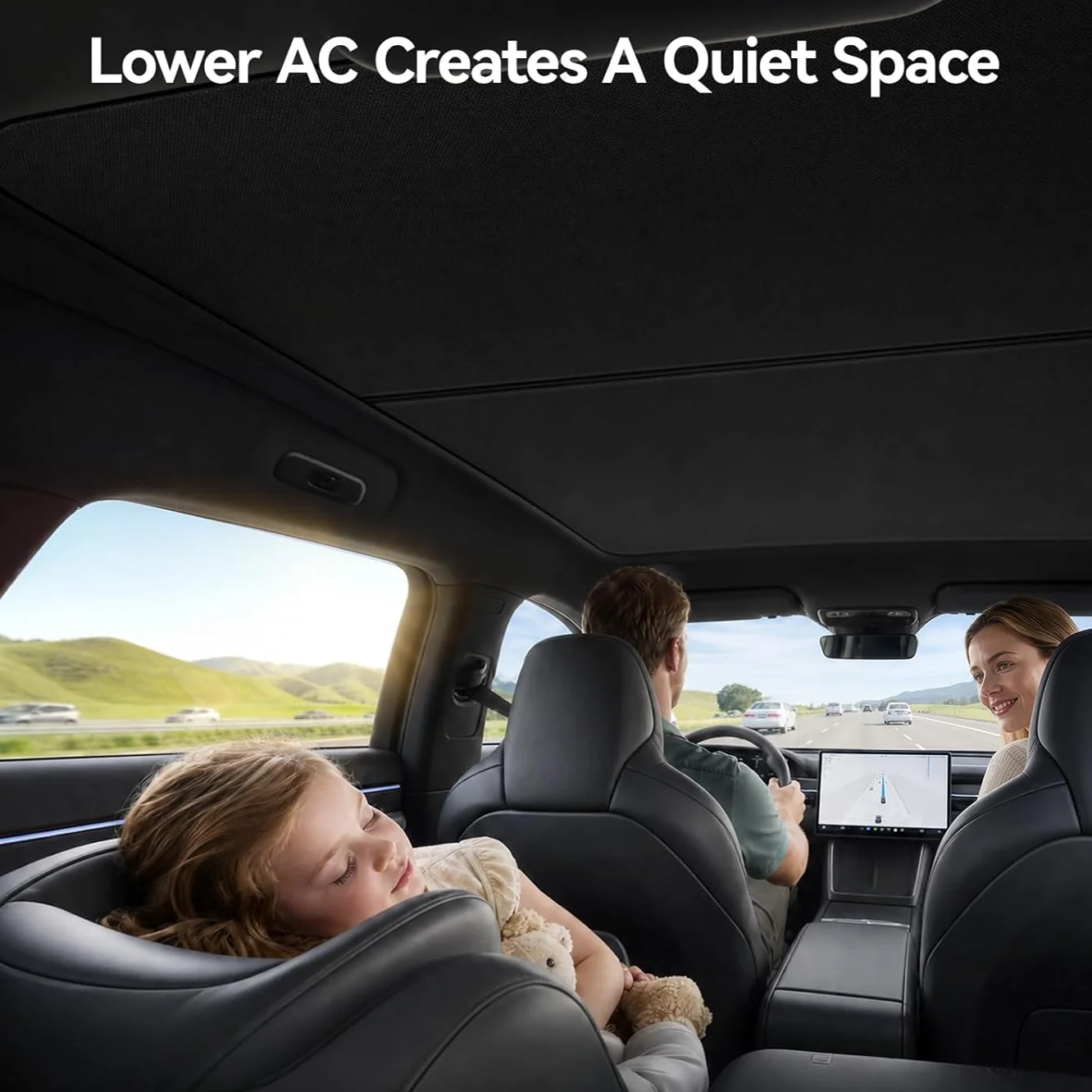 For Tesla New Model Y Premium Performance Roof Sunshade (2026) Heat Block Sunroof Shade Ice-Cooling Reflective F