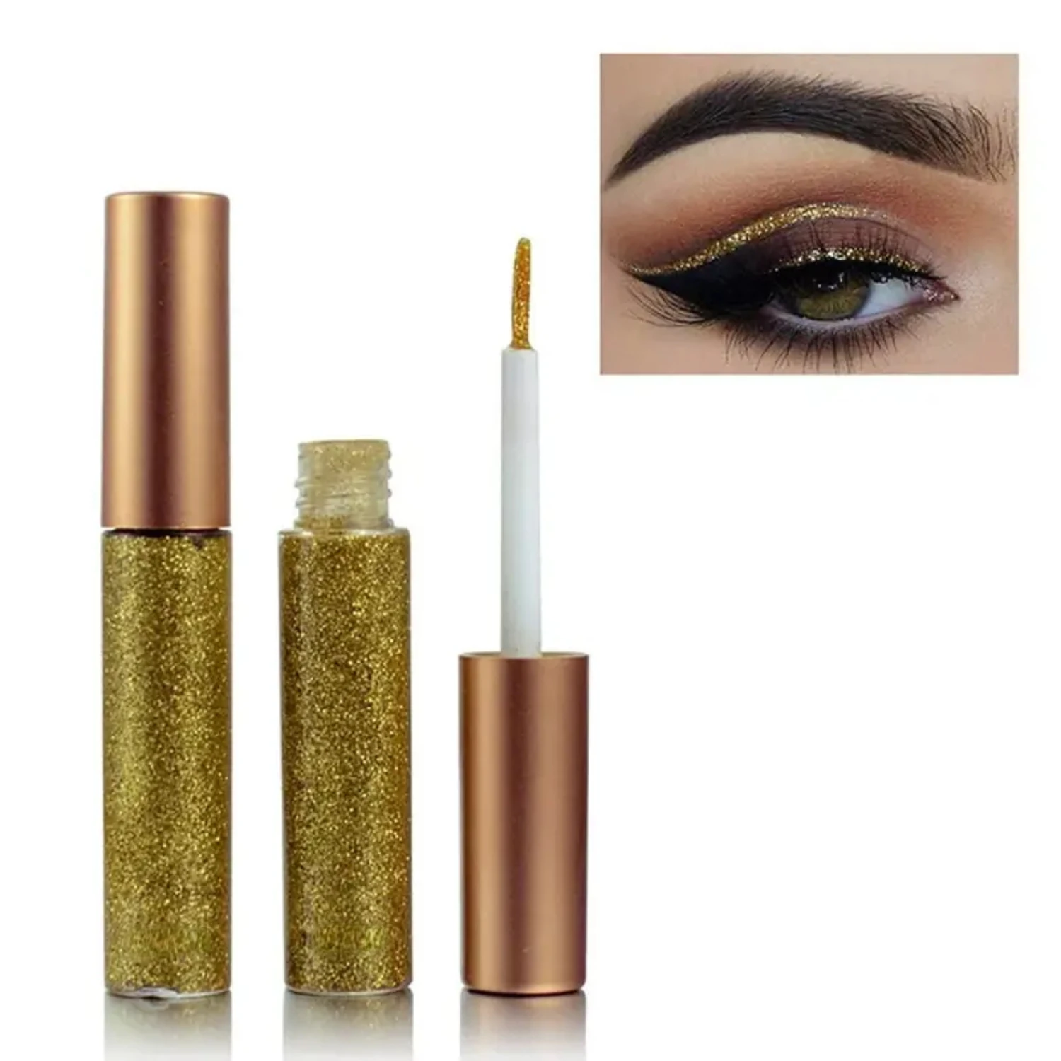 Bunter, perlmuttartiger, wasserfester Lidschatten mit mehrfarbigen Pailletten für einen lebendigen und schillernden Look. Sombras-Glitzer-Ougen