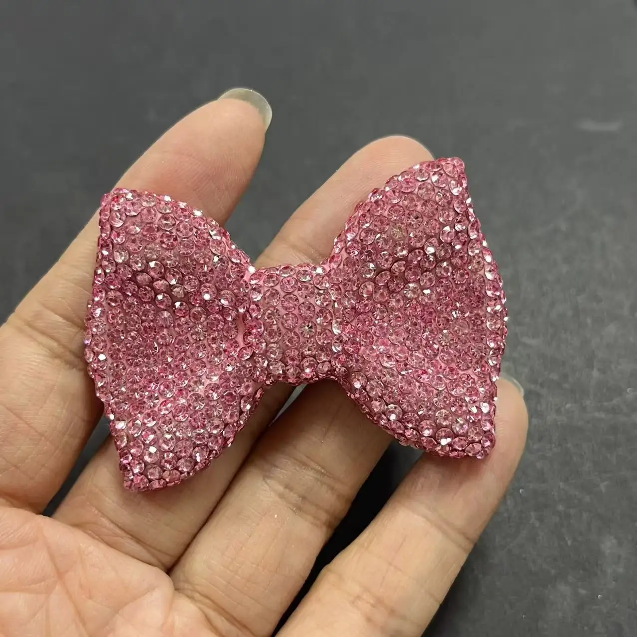 2Pcs Bling Pink Diamond Luxury Heart Star Lip Cherry Bow Junk Phone Case Ipadcase Decoration Charms Accessories Large Diy Crafts