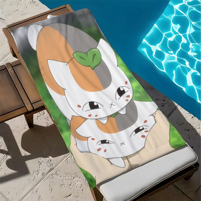 Anime Cat Towel Quick Dry Lightweight Polyester for Beach Pool Yoga Travel – Cute Kawaii Design Fan Gift