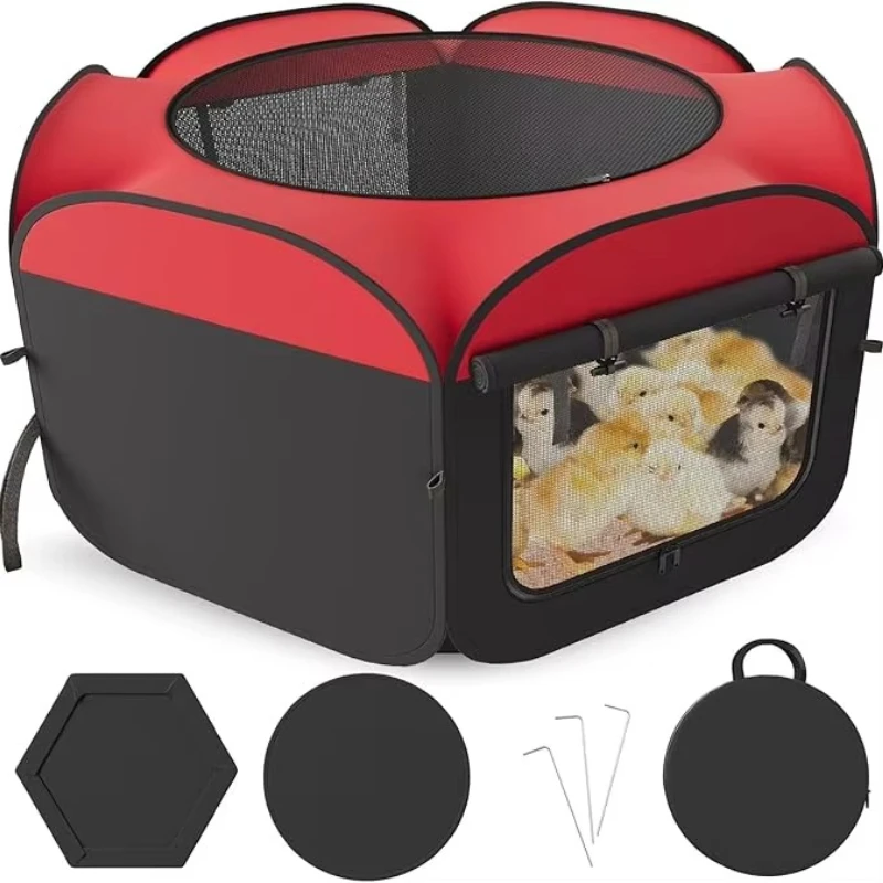 Foldable chick brooding pen chicken cage double door foldable large chick brooding box