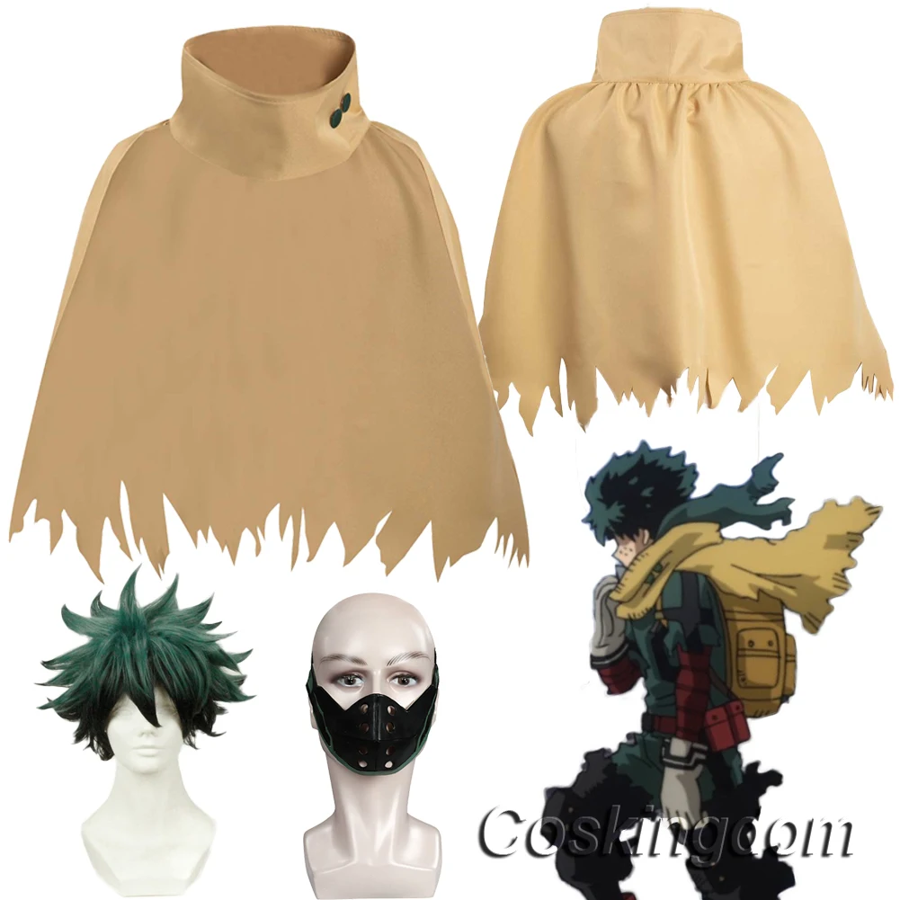 Midoriya Izuku Cosplay Fantasy Battle Cloak Anime My Hero Cosplay Academia Costume Disguise Adult Men Cosplay Roleplay Outfits