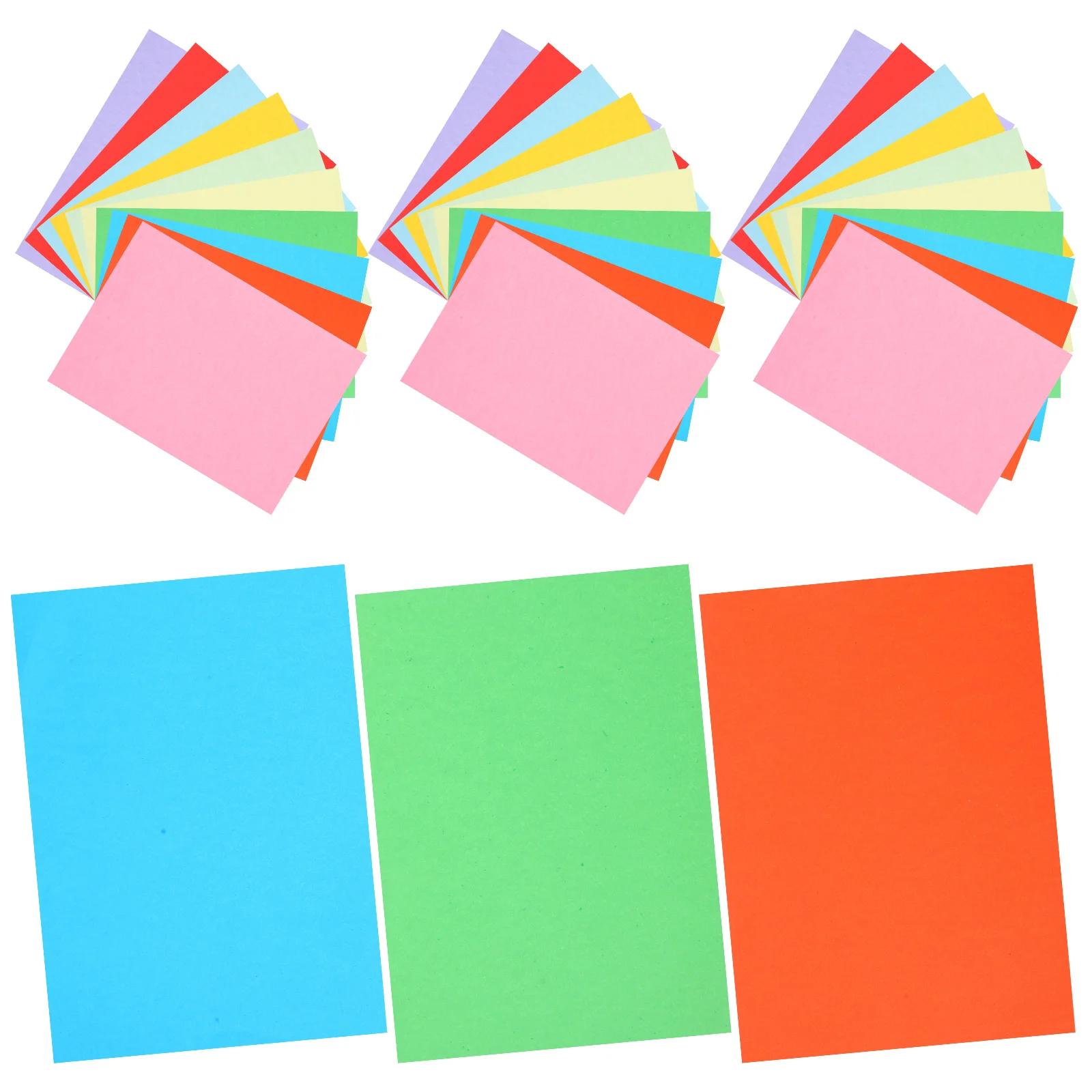 3 Packs Color Copy Paper Print Blank Notebooks for Kids Colored Origami Papers A4 Printing Cardstock