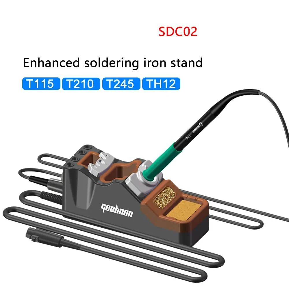Комплект паяльной станции GEEBOON TC22 240 Вт с железной подставкой SDC02 T245/T210, ручка C245/C210, наконечники для ремонта электроники