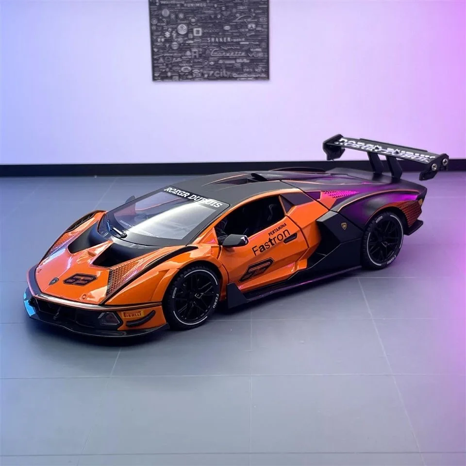 

1:24 Lamborghini Essenza SCV12 Diecast Alloy Super Car Model Sound Light Collective Casting Home Decor Kids Toy Gift A477