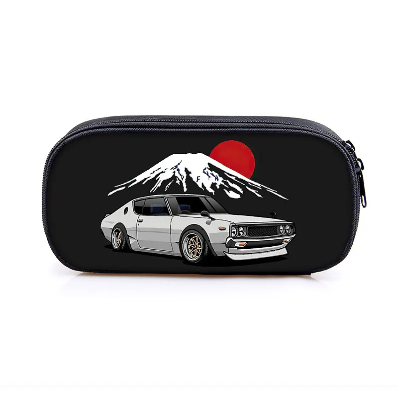 JDM Modificado Cultural Cosmetic Case, Lápis Bag, Racing Car Stationary Bags, Caixa de Lápis do motor, Escola Casos Suprimentos, Japão