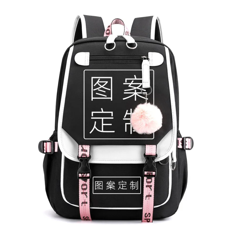 One-Piece Order Foreign Trade Children's Schoolbag Contrast Color Neutral Backpack Drawing Production Printing Primary and Secon