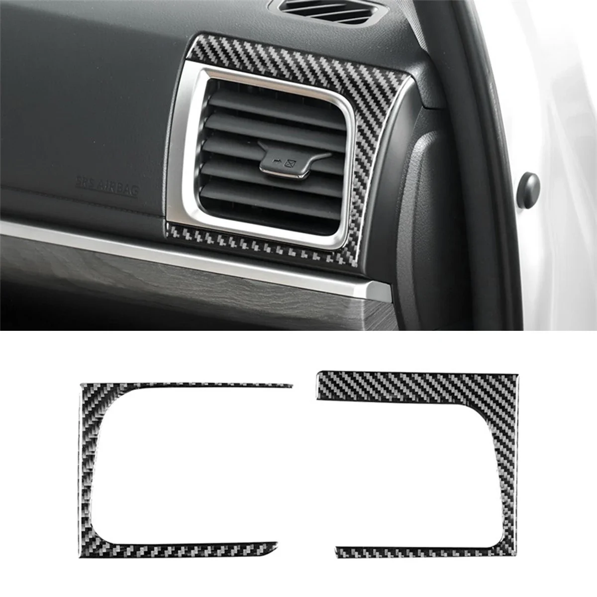 

For Toyota 15-21 Highlander Interior Modification Parts Carbon Fiber Center Control Side Tuyere Decorative Stickers Accessorie