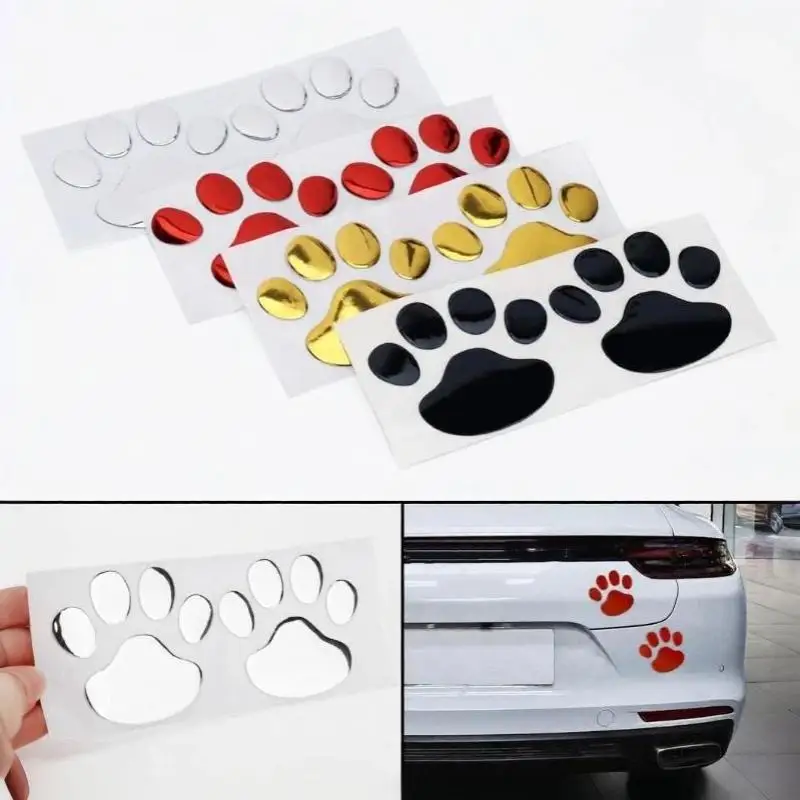 3D Car Paw Print Sticker Creative Gift for Pet Lovers Animal Dog Cat Bear Foot Decal Auto Exterior Decor Accessory