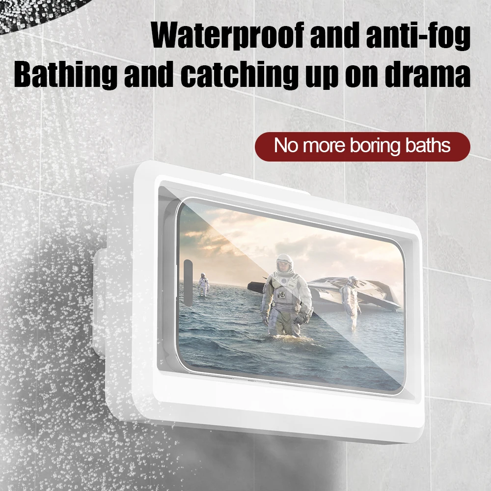 New Design Retractable Rotating Bathroom Waterproof Mobile Phone Box Wall Mount Mobile Phone Holder