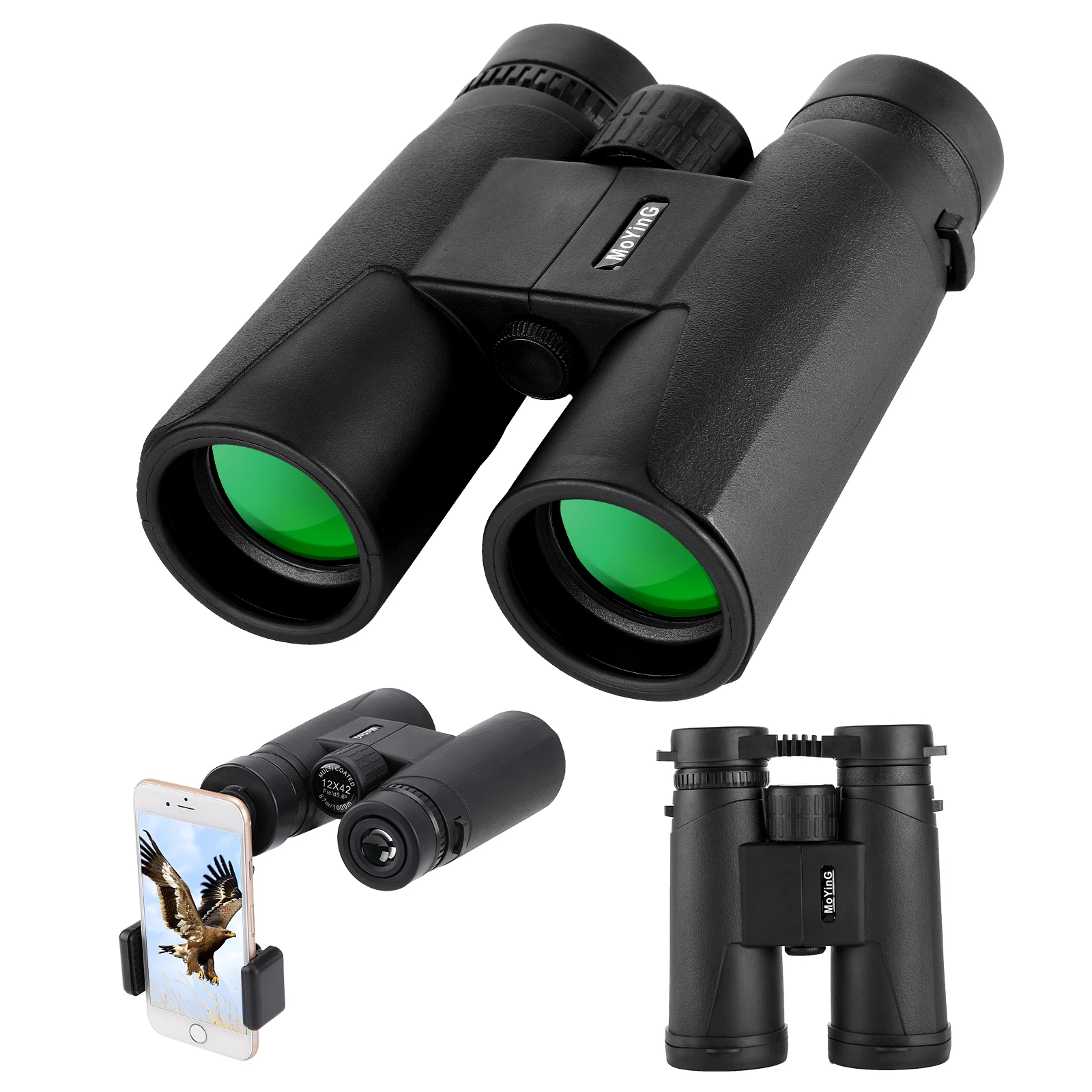 12x42 HD Binocular Telescope Compact for Outdoor Camping Exploring Hunting Perfect Festival Gift