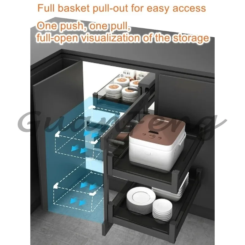 Cabinet corner basket drawer-style large-capacity storage