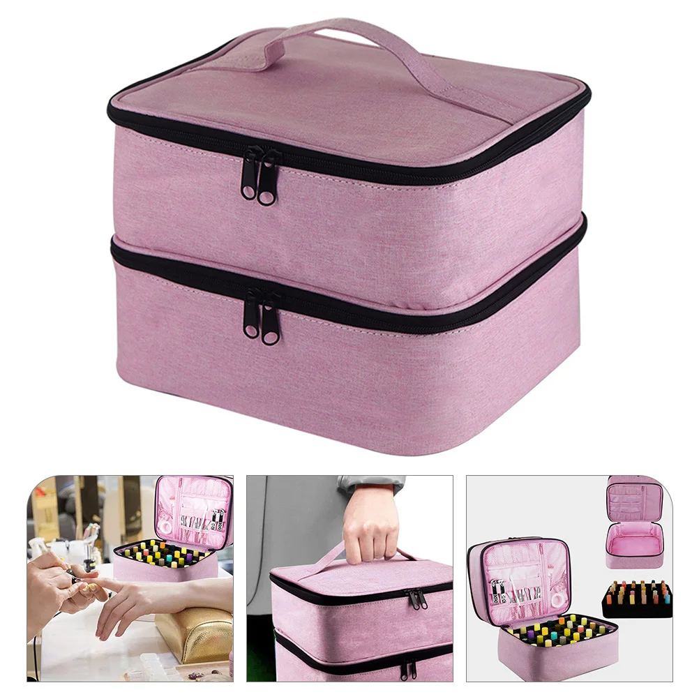 Bolsa de armazenamento de maquiagem leve, grande capacidade, organizador portátil, bolsa de higiene pessoal para mulheres, suprimentos para arte em unhas