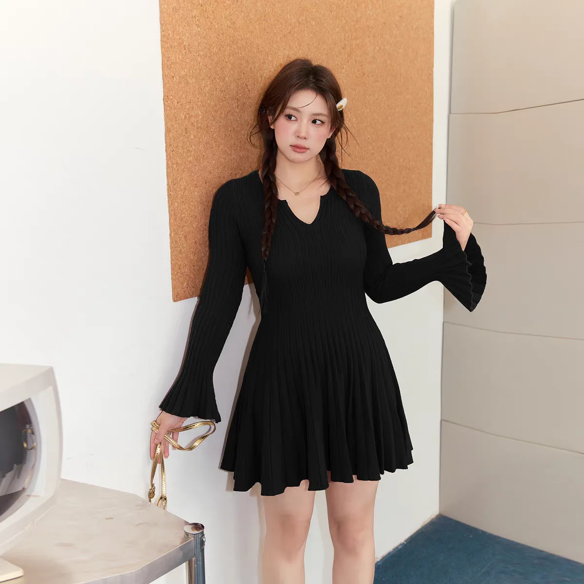 Vestidos femininos vestido cáqui verão linho crochê margarida multiway em camadas mock neck solto-ajuste floresta mori menina artístico pastoral ajuste