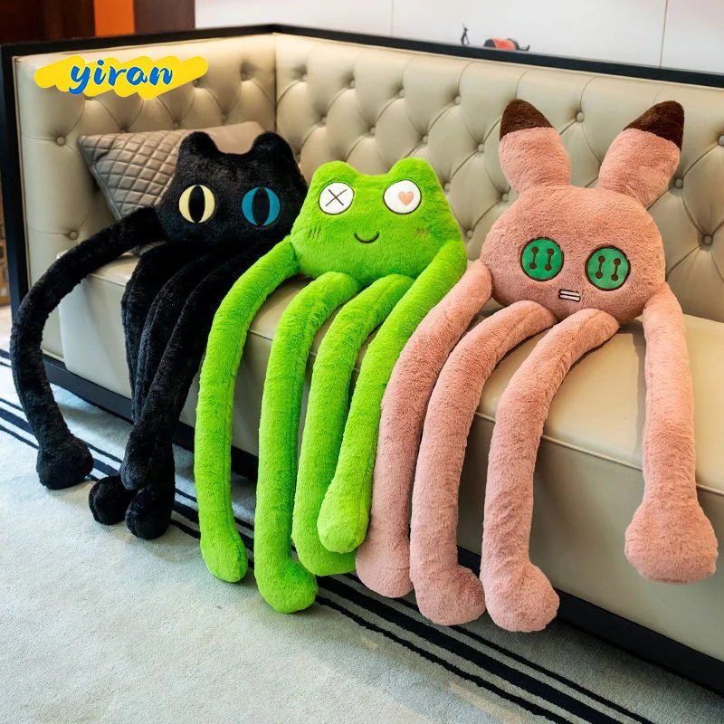 Black Cat Pink Rabbit Long Legs Hugging Pillow Cushion for Bed Sofa Decor Girls Gift