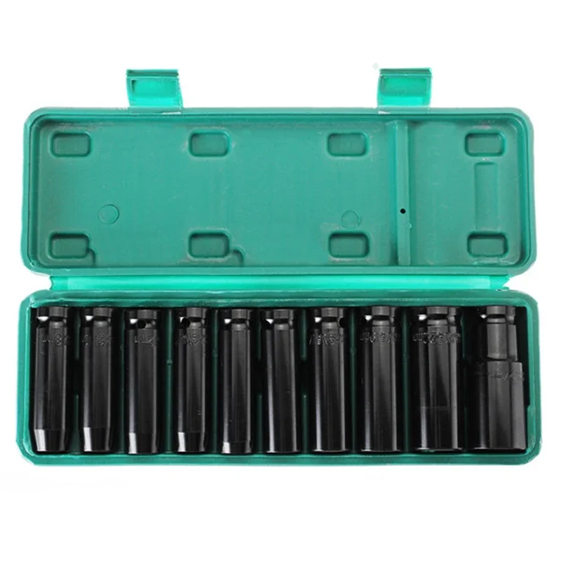 1/2 inch Drive Deep Impact Socket Set Heavy Metric Garage Tool For Wrench Adapter Hand Tool Set