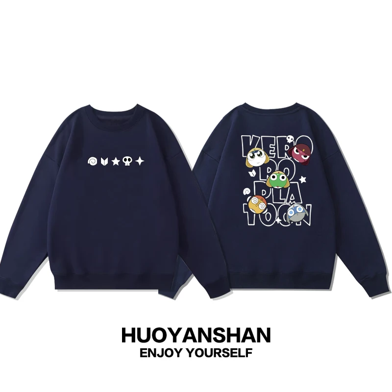 

Keroro F Ented Man Fce Hoodie Men's Autumn Winter round Ne Loose Fit aphic T-irt for Teenage Students
