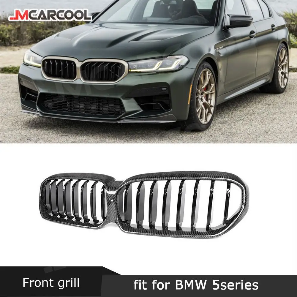 

Carbon Fiber Front Bumper Grille for BMW 5 Series G30 G38 F90 M5 2020-2022 Trim Strips Front Kidney Grille Hood Grills